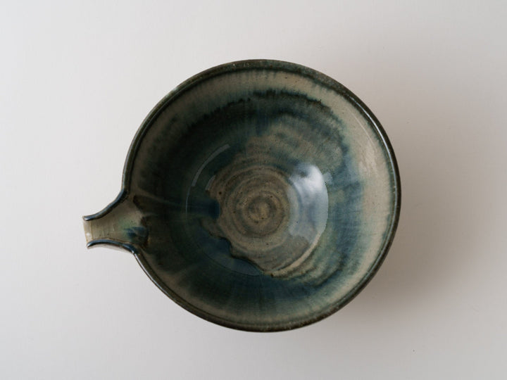 Gray-Blue Katakuchi Bowl - Crafted By Taizo Yamamoto