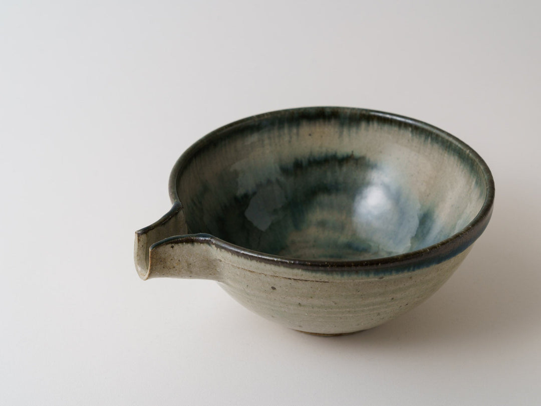 Gray-Blue Katakuchi Bowl - Crafted By Taizo Yamamoto