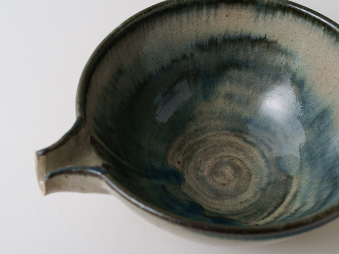 Gray-Blue Katakuchi Bowl - Crafted By Taizo Yamamoto