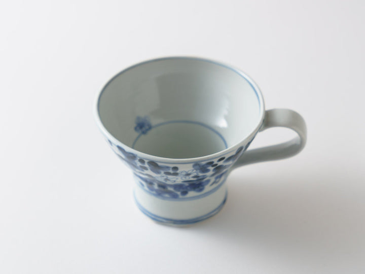 Tall Mug with Underglazed Flower Pattern - Crafted By Teiichiro Matsuo