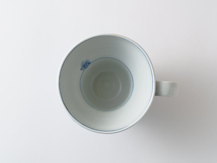 Tall Mug with Underglazed Flower Pattern - Crafted By Teiichiro Matsuo