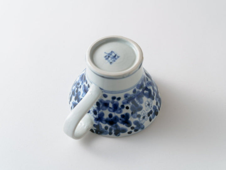 Tall Mug with Underglazed Flower Pattern - Crafted By Teiichiro Matsuo