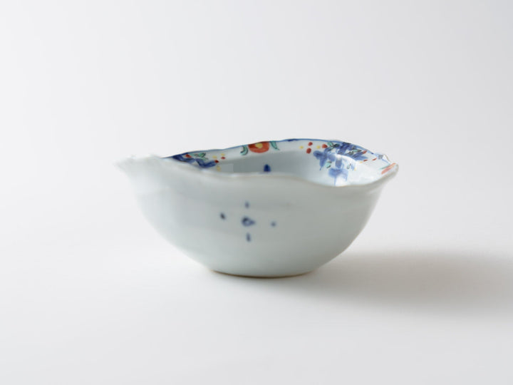 Somenishiki Flower Butterfly Round Small Bowl Medium - Crafted By Teiichiro Matsuo