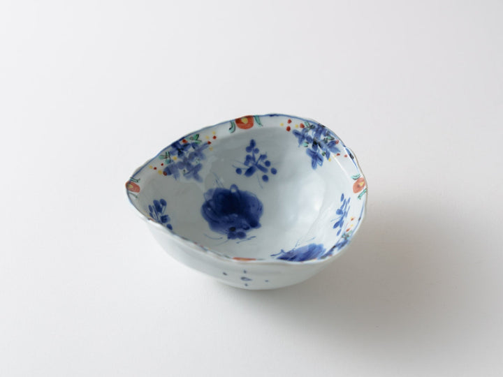 Somenishiki Flower Butterfly Round Small Bowl Medium - Crafted By Teiichiro Matsuo