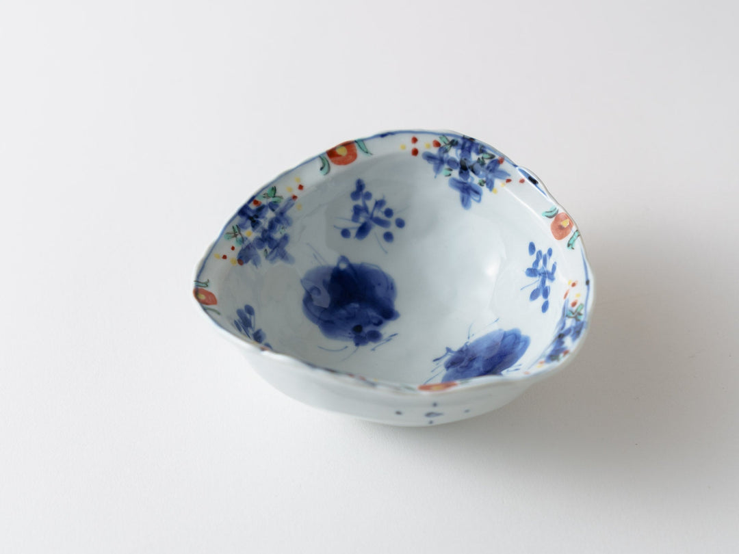 Somenishiki Flower Butterfly Round Small Bowl Medium - Crafted By Teiichiro Matsuo