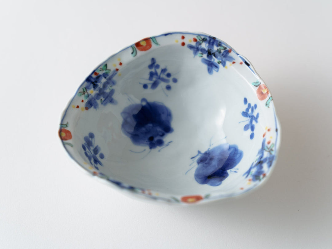 Somenishiki Flower Butterfly Round Small Bowl Medium - Crafted By Teiichiro Matsuo