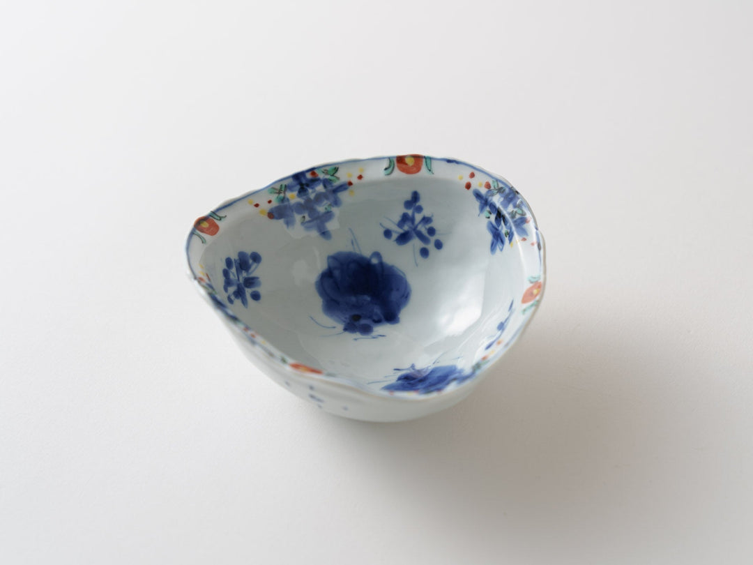 Somenishiki Flower Butterfly Round Small Bowl Medium - Crafted By Teiichiro Matsuo