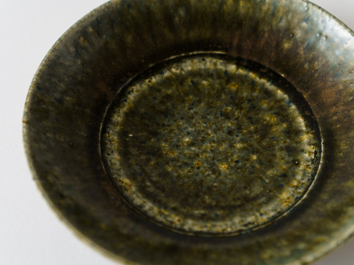 Rust Green Glazed 5.5-Sun Plate - Crafted By Kanae Nomura