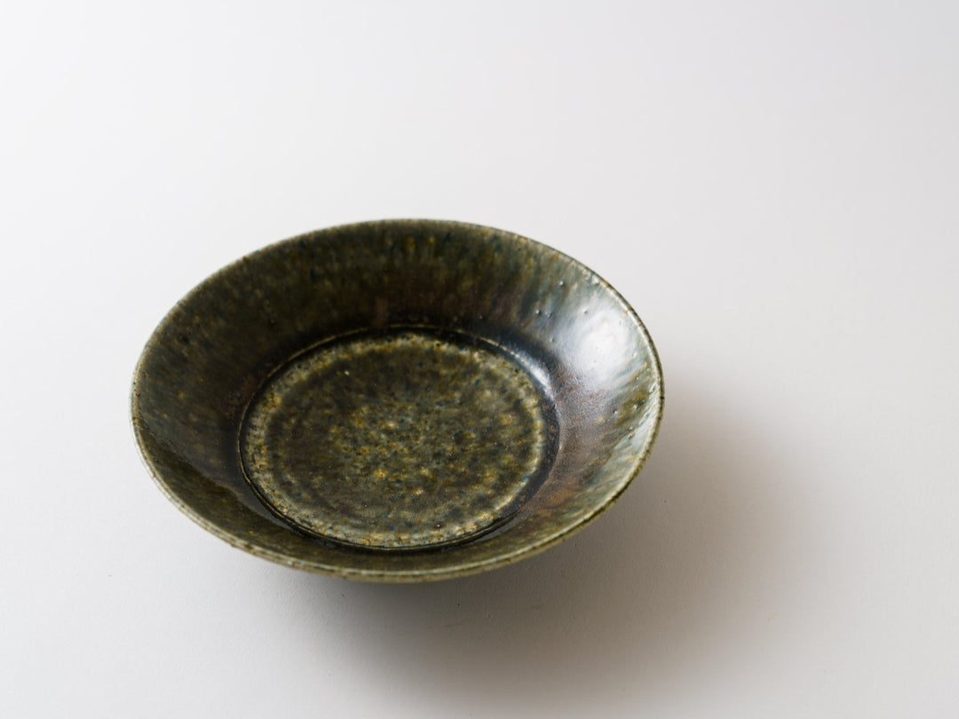 Rust Green Glazed 5.5-Sun Plate - Crafted By Kanae Nomura