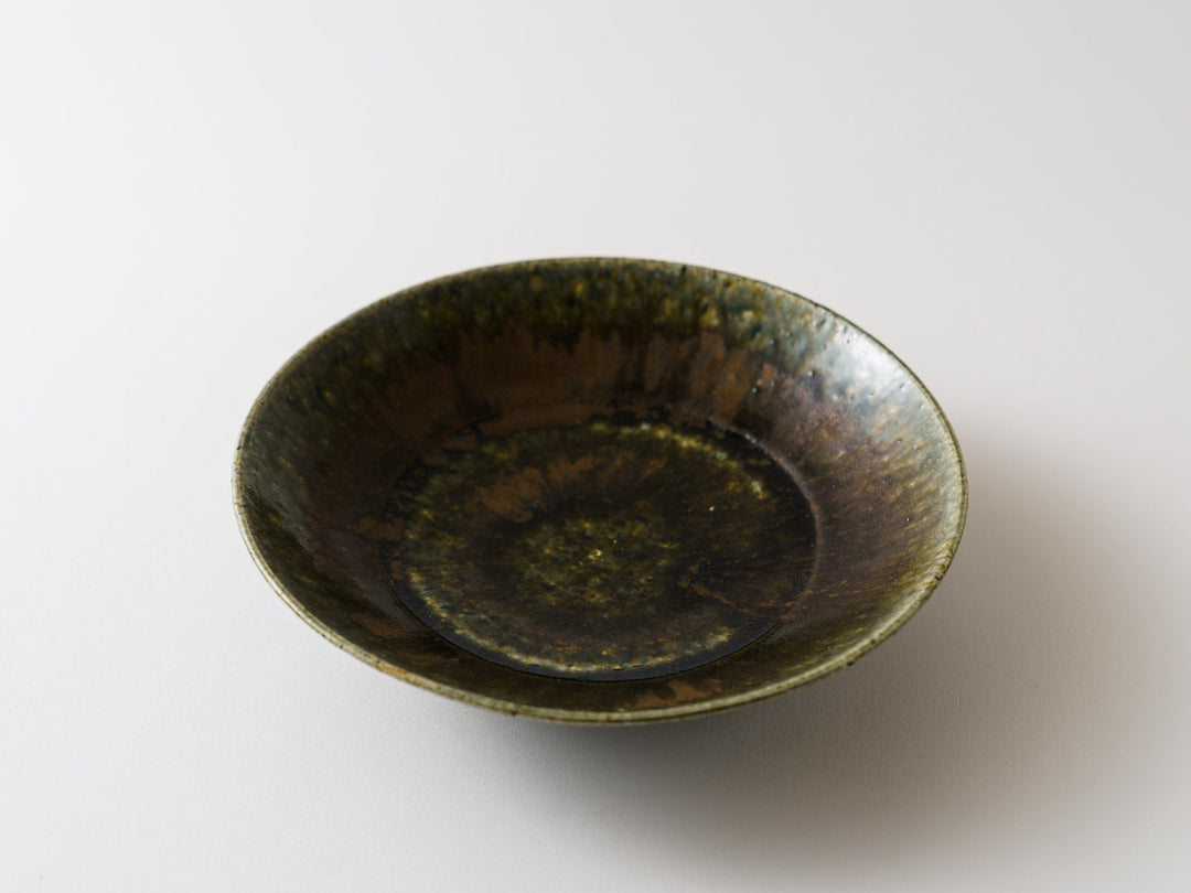 Rust Green Glazed 6.5-Sun Plate - Crafted By Kanae Nomura