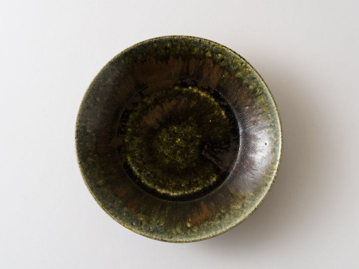 Rust Green Glazed 6.5-Sun Plate - Crafted By Kanae Nomura