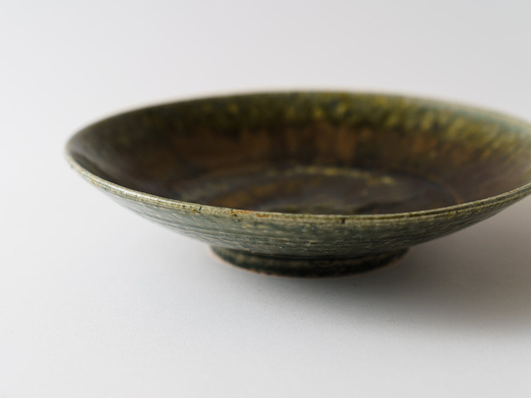 Rust Green Glazed 6.5-Sun Plate - Crafted By Kanae Nomura