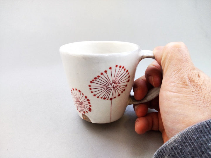 White Slip Cotton Mug Red - Crafted By Naoko Yamamoto