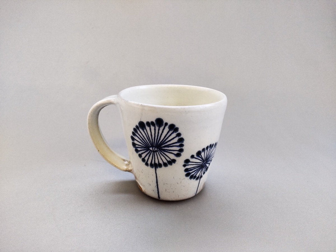 White Slip Cotton Mug Blue - Crafted By Naoko Yamamoto