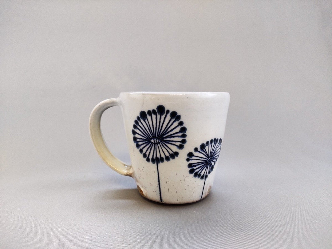 White Slip Cotton Mug Blue - Crafted By Naoko Yamamoto