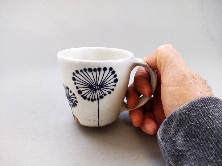 White Slip Cotton Mug Blue - Crafted By Naoko Yamamoto