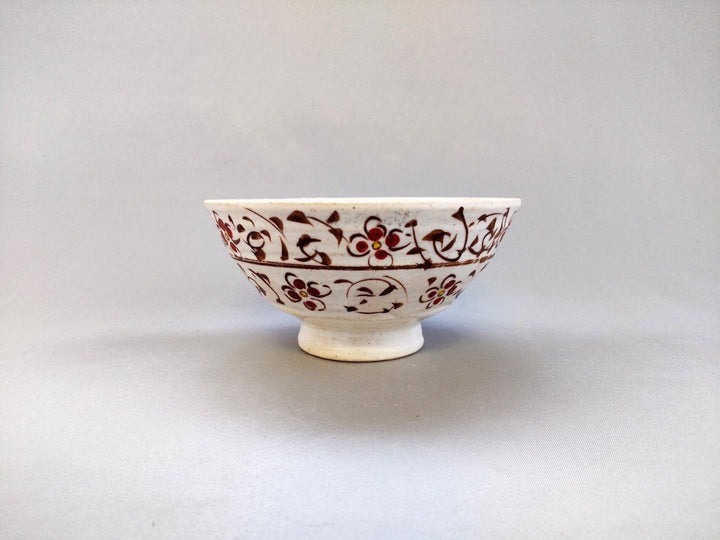 Rust Flower Arabesque Rice Bowl Red - Crafted By Masaaki Hibino