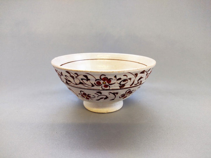 Rust Flower Arabesque Rice Bowl Red - Crafted By Masaaki Hibino