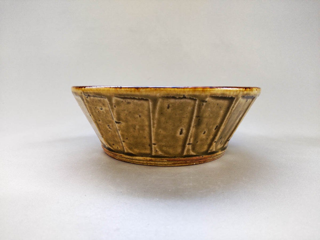 Yellow Ash Glazed Sogi Flat Small Bowl - Crafted By Shinji Akane