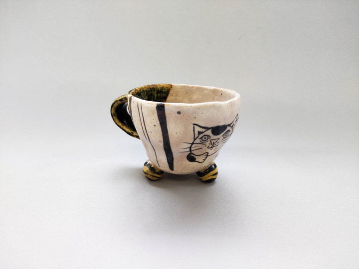 Oribe Three-Legged Mug Calico Cat - Crafted By Hiroshi Sato