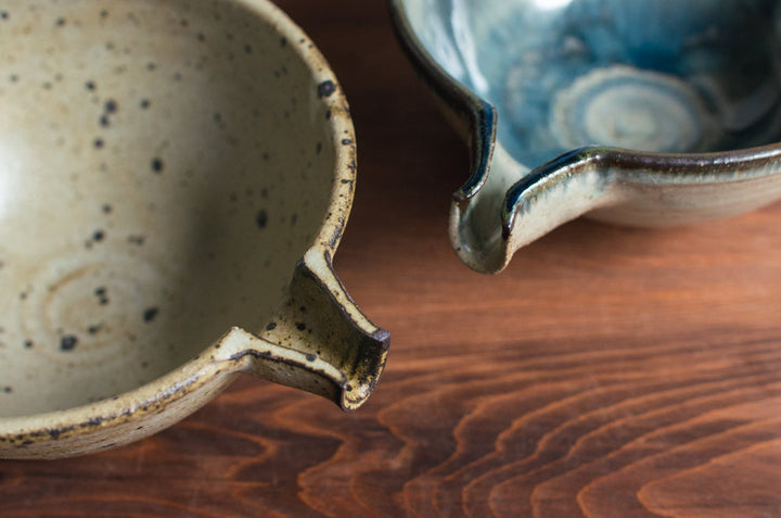 Gray-Blue Katakuchi Bowl - Crafted By Taizo Yamamoto