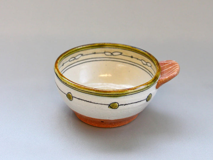 Hand-Pinched Bowl Pot Pink Flowers and Leaves - Crafted By Jun Kato