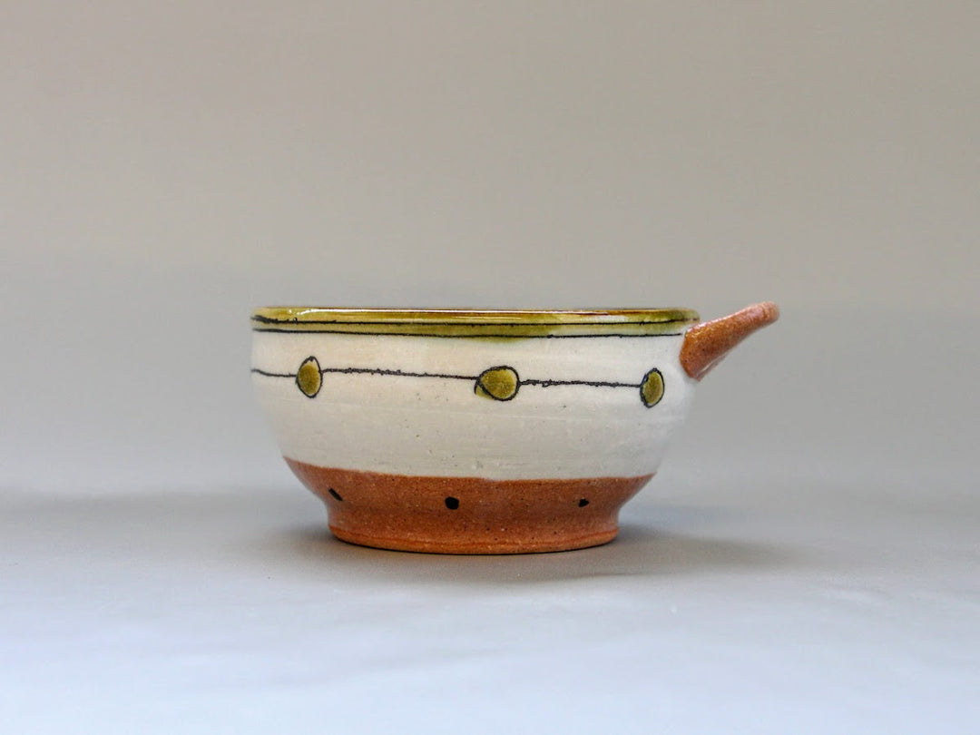 Hand-Pinched Bowl Pot Pink Flowers and Leaves - Crafted By Jun Kato