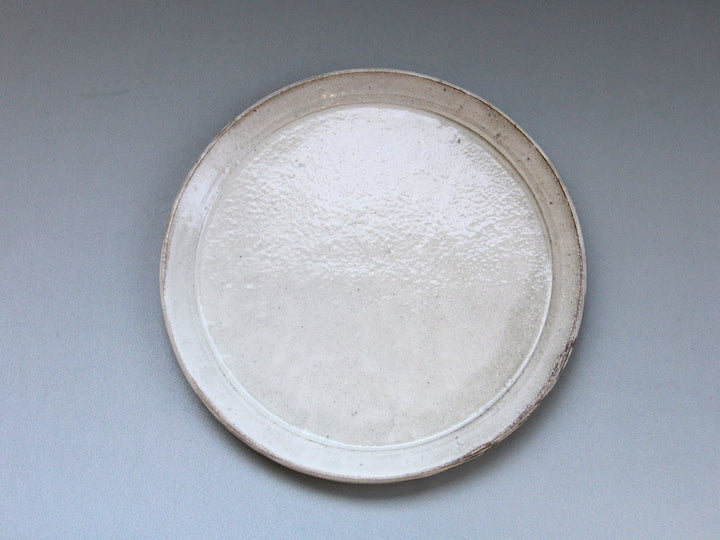 New White Slip Plate Plate 24cm - Crafted By Masahiro Kumagai