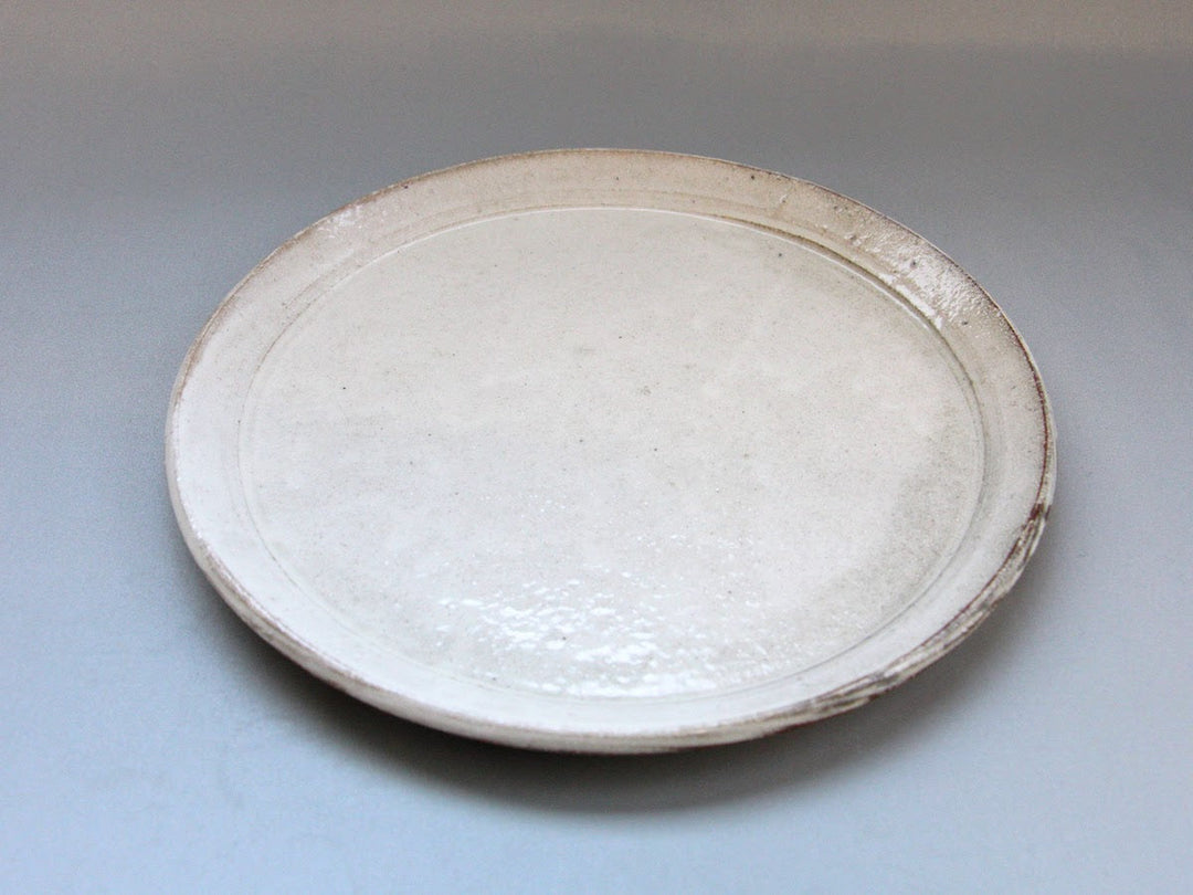 New White Slip Plate Plate 24cm - Crafted By Masahiro Kumagai