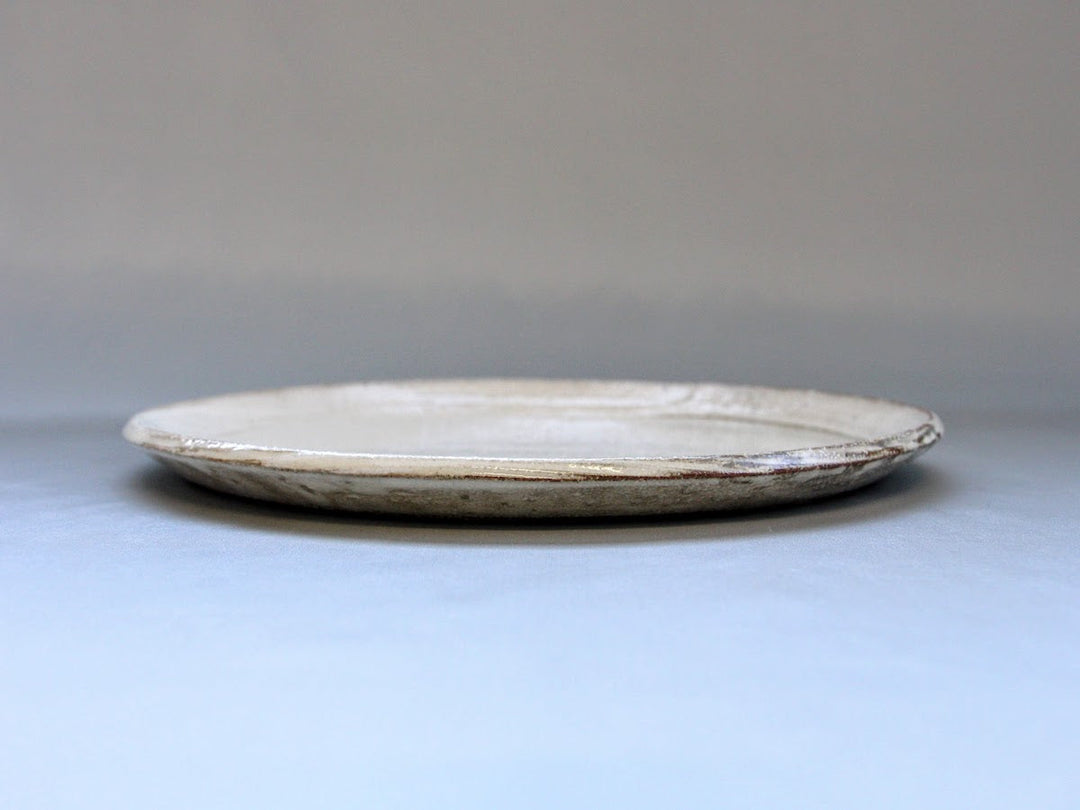 New White Slip Plate Plate 24cm - Crafted By Masahiro Kumagai