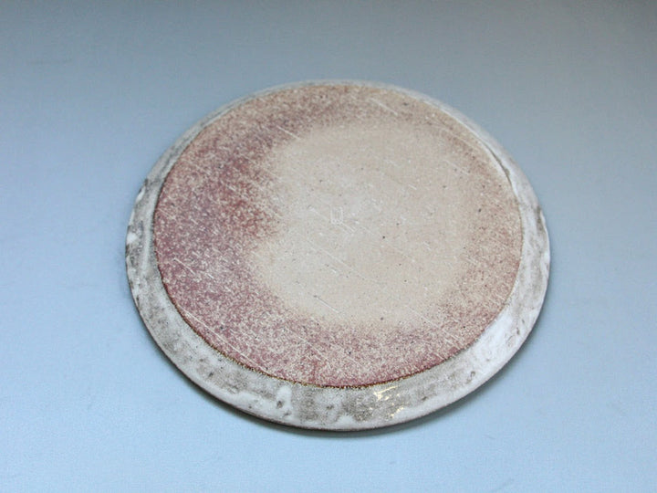 New White Slip Plate Plate 24cm - Crafted By Masahiro Kumagai