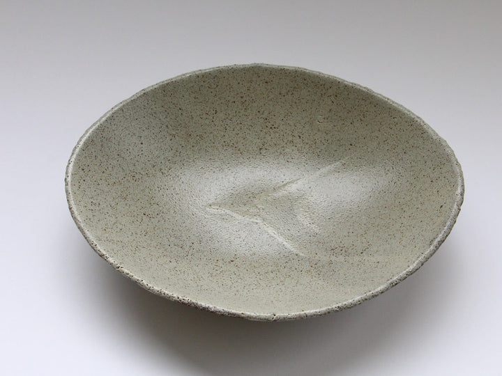 Ash Glazed Oval Shallow Bowl - Crafted By Nobuyuki Murai