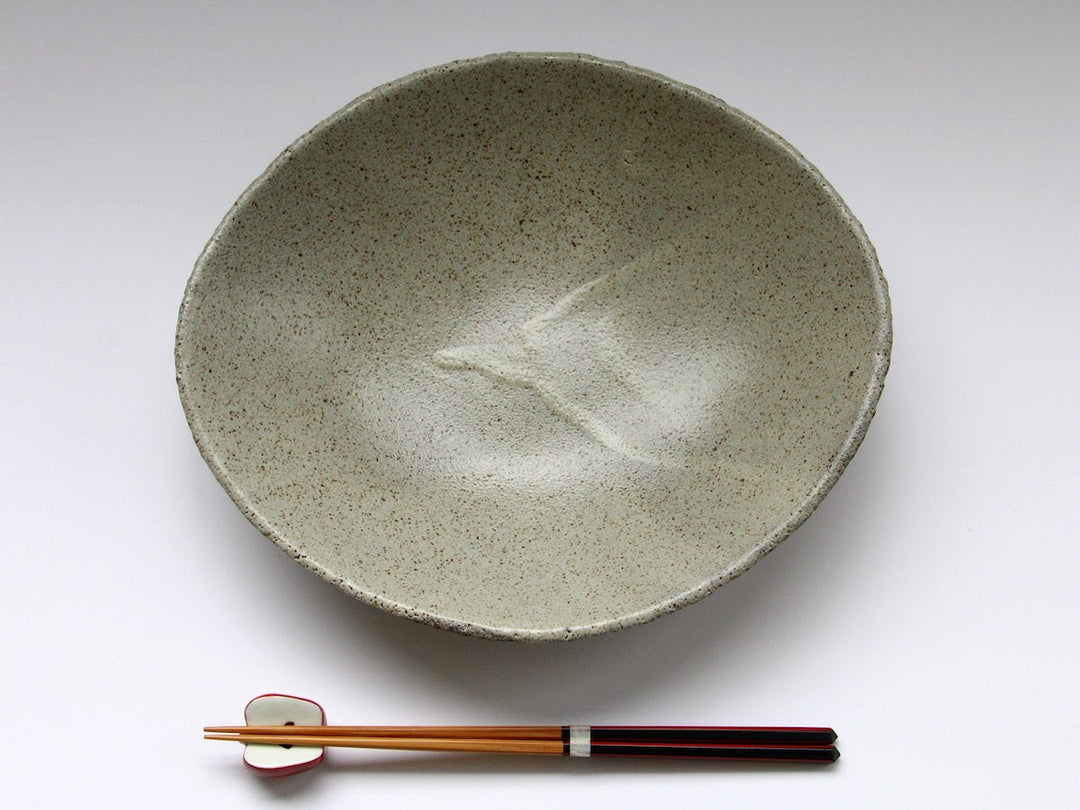 Ash Glazed Oval Shallow Bowl - Crafted By Nobuyuki Murai