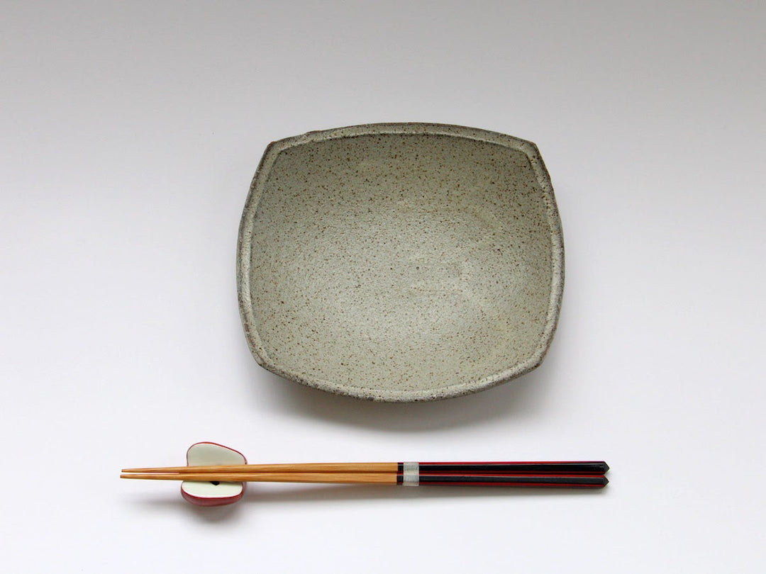 Ash Glazed 16cm Square Plate - Crafted By Nobuyuki Murai