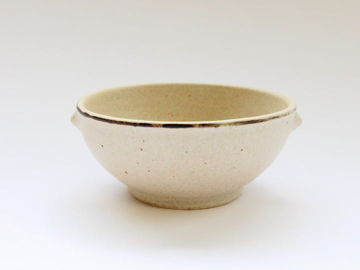 Rimsabi beige Pot with Handles - Crafted By Nobuyuki Murai