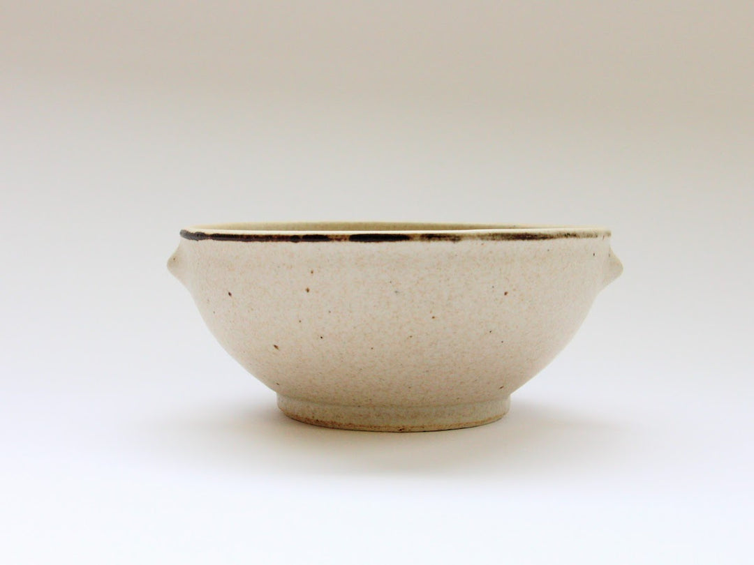 Rimsabi beige Pot with Handles - Crafted By Nobuyuki Murai