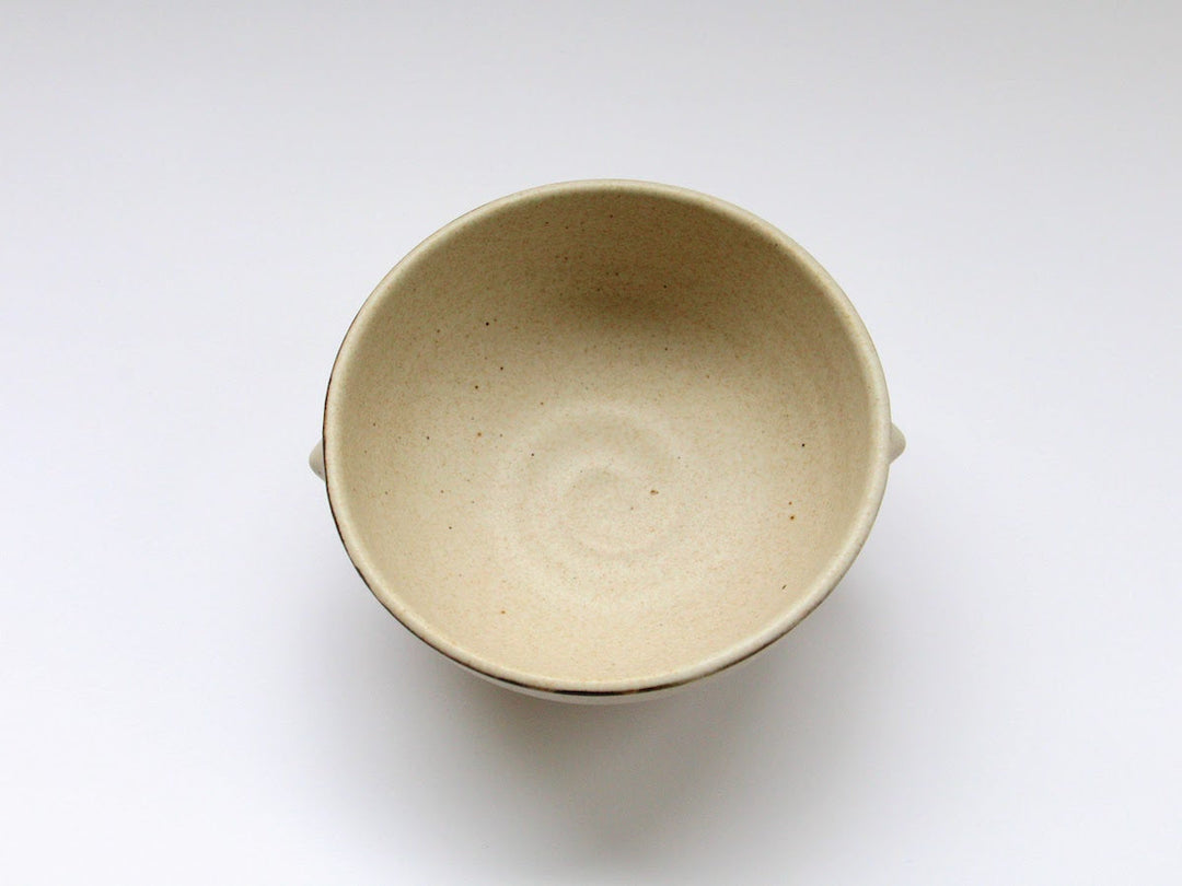 Rimsabi beige Pot with Handles - Crafted By Nobuyuki Murai