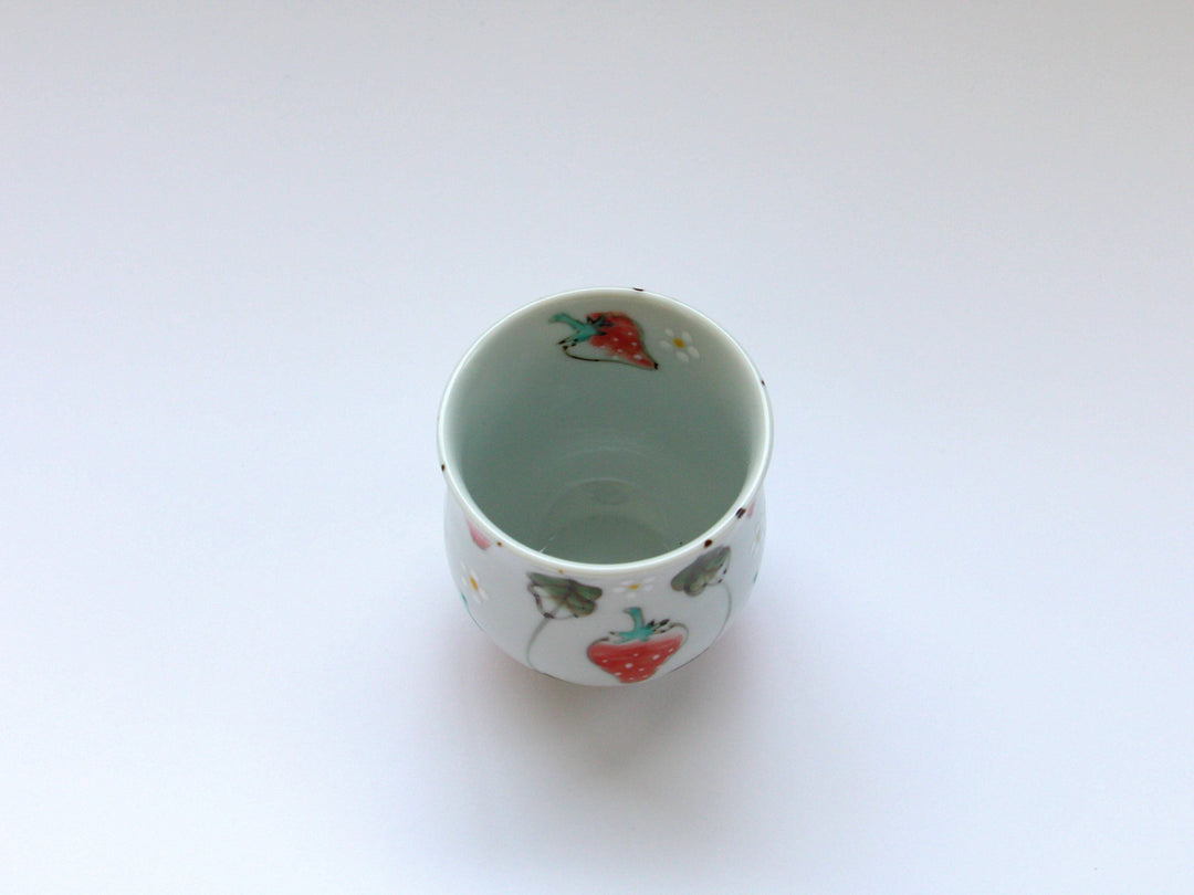 Watercolor Strawberry Tea Cup Small - Crafted By Tokushichi Kiln