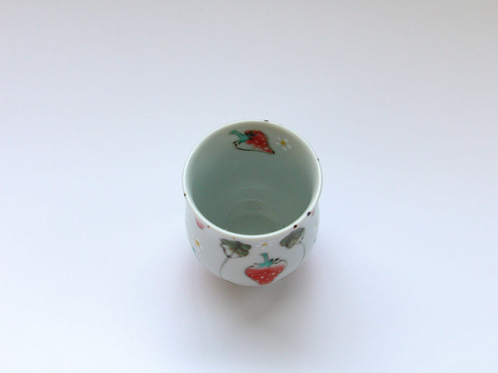 Watercolor Strawberry Tea Cup Small - Crafted By Tokushichi Kiln