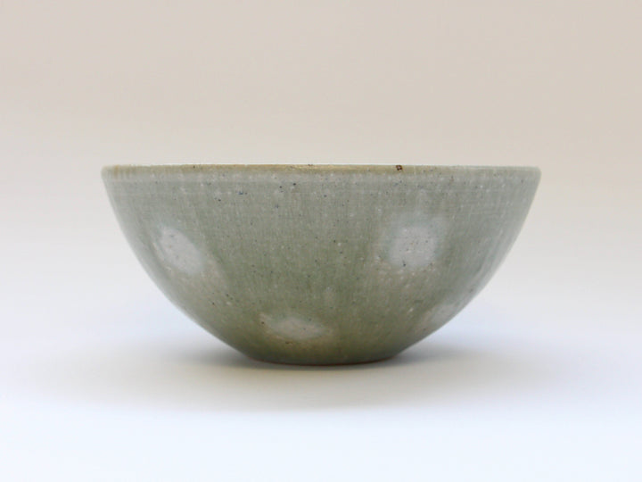 Ash Glazed dot 6-Sun Round Bowl - Crafted By Tatsuo Otomo