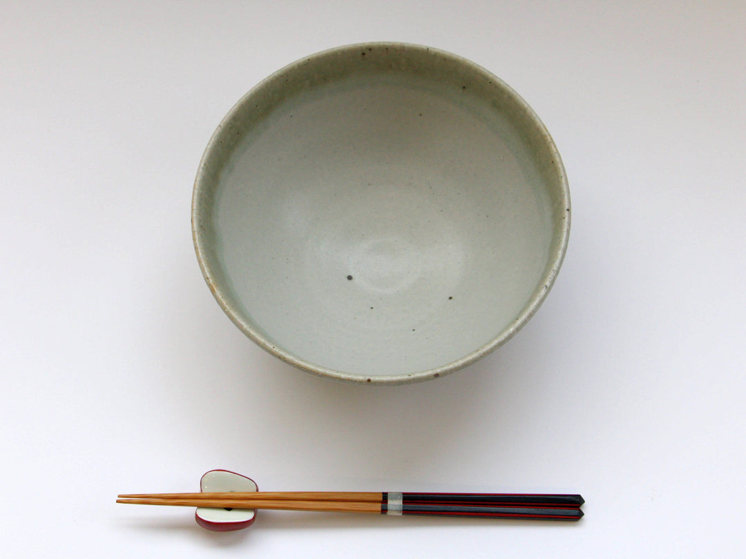 Ash Glazed dot 6-Sun Round Bowl - Crafted By Tatsuo Otomo