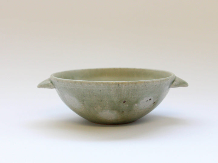 Ash Glazed dot Soup Cup with Handles - Crafted By Tatsuo Otomo