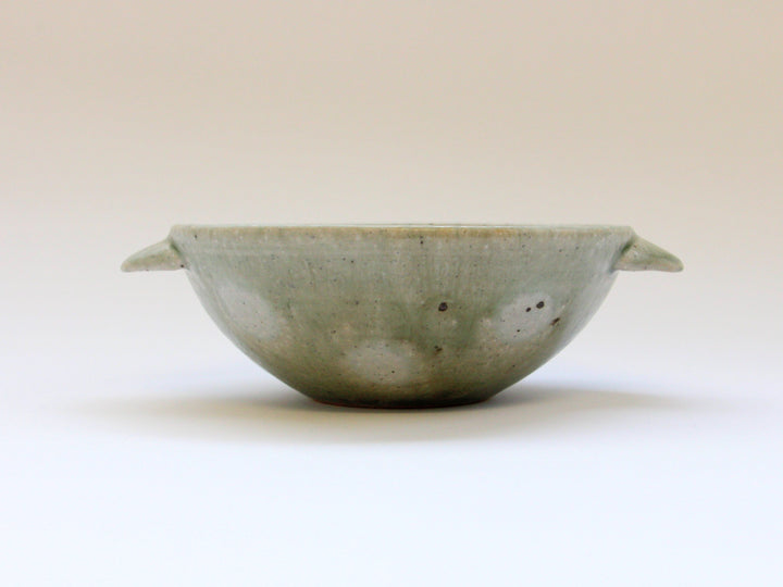 Ash Glazed dot Soup Cup with Handles - Crafted By Tatsuo Otomo