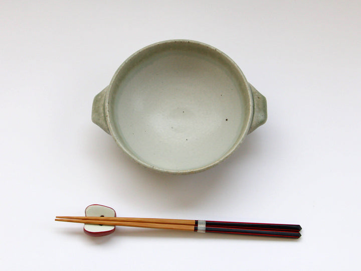 Ash Glazed dot Soup Cup with Handles - Crafted By Tatsuo Otomo