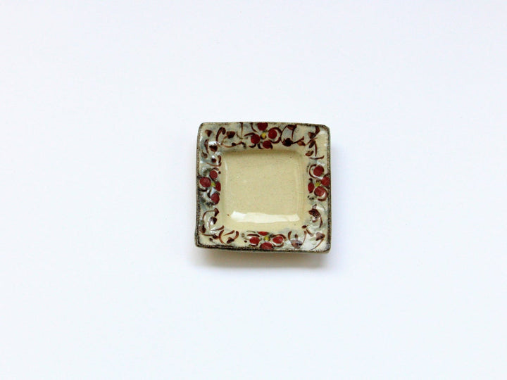 Annam Red 2-Sun Square Plate - Crafted By Masaaki Hibino