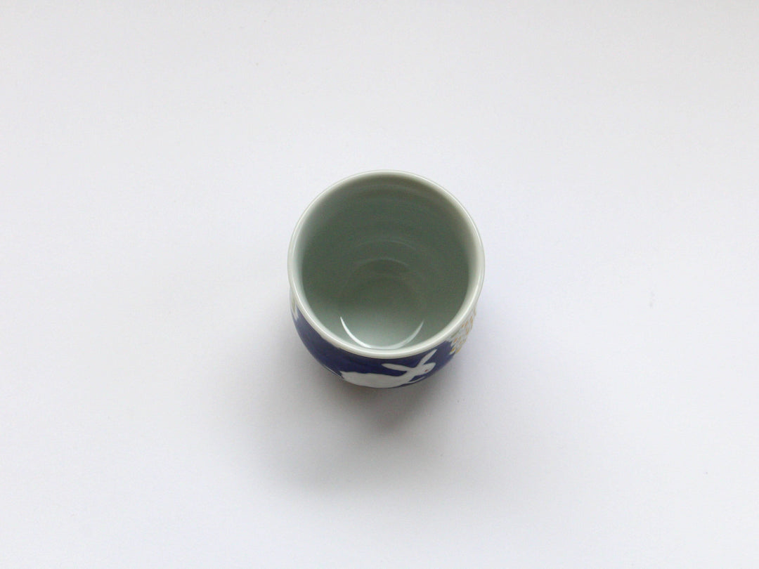 Dark Flower Rabbit Tea Cup Small - Crafted By Tokushichi Kiln