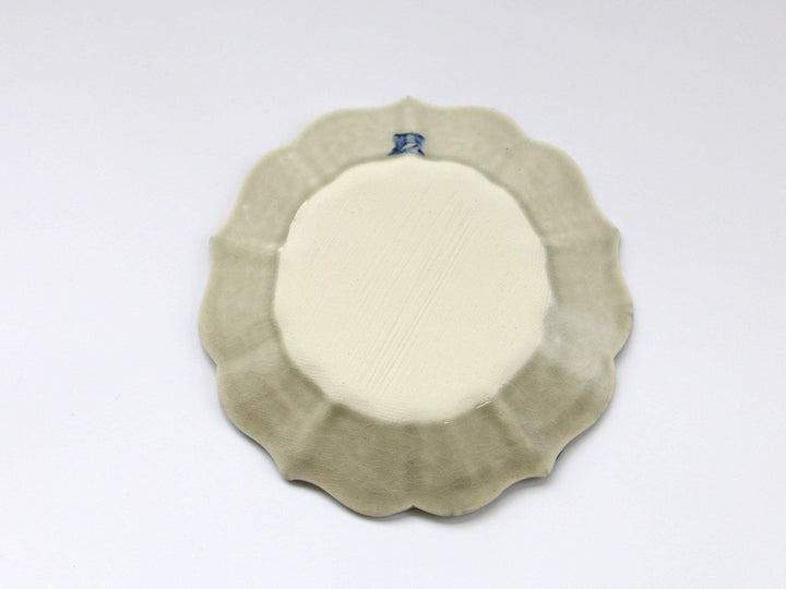 Gold-Colored Clay Glazed Flower Pattern Bellflower Plate Small - Crafted By Kikaku Pottery