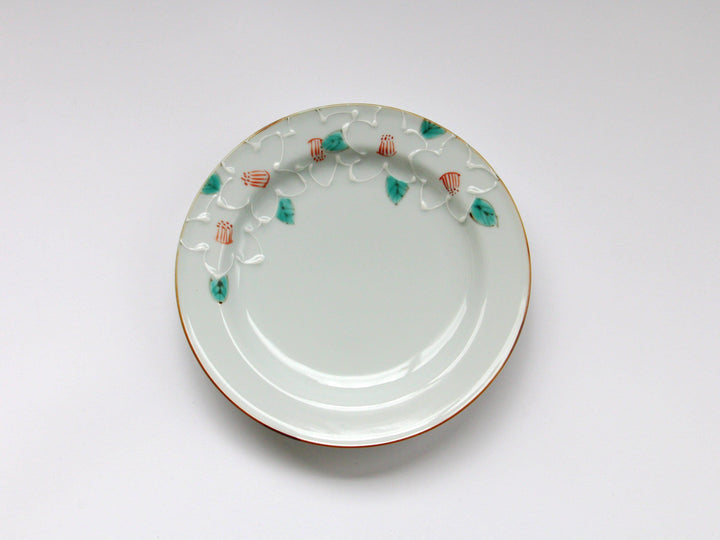 Slip Trailing Satsuki Pattern Rim Plate - Crafted By Tokushichi Kiln