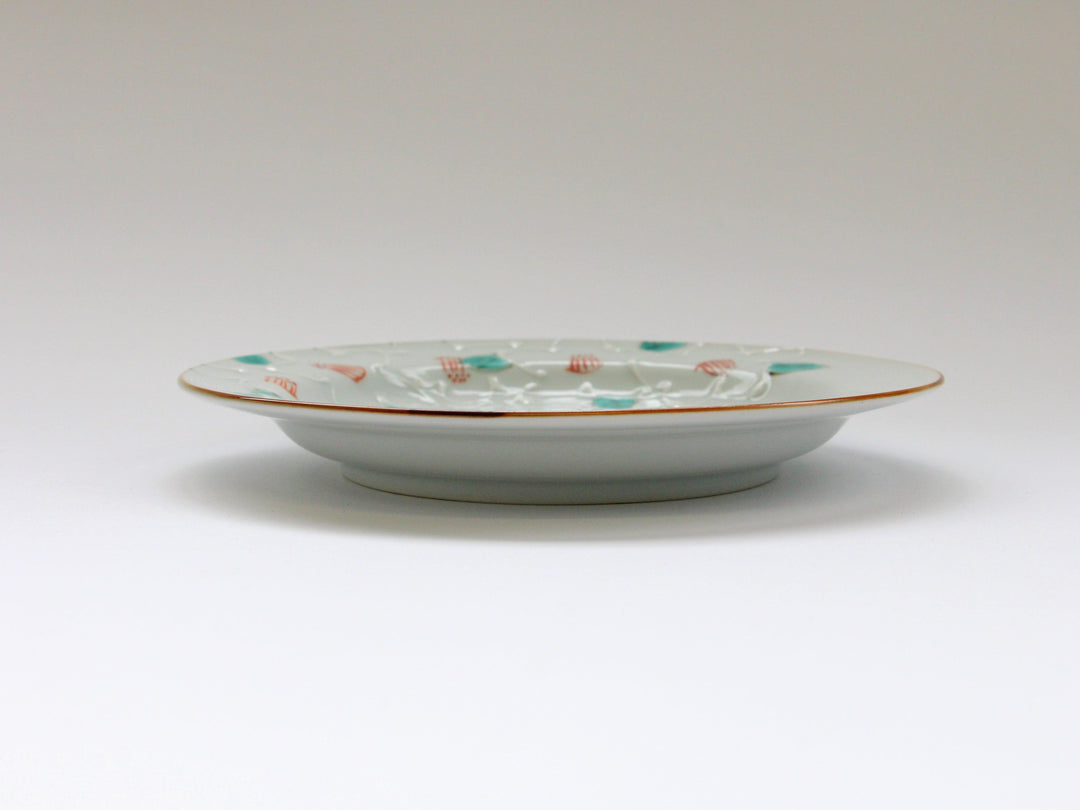 Slip Trailing Satsuki Pattern Rim Plate - Crafted By Tokushichi Kiln