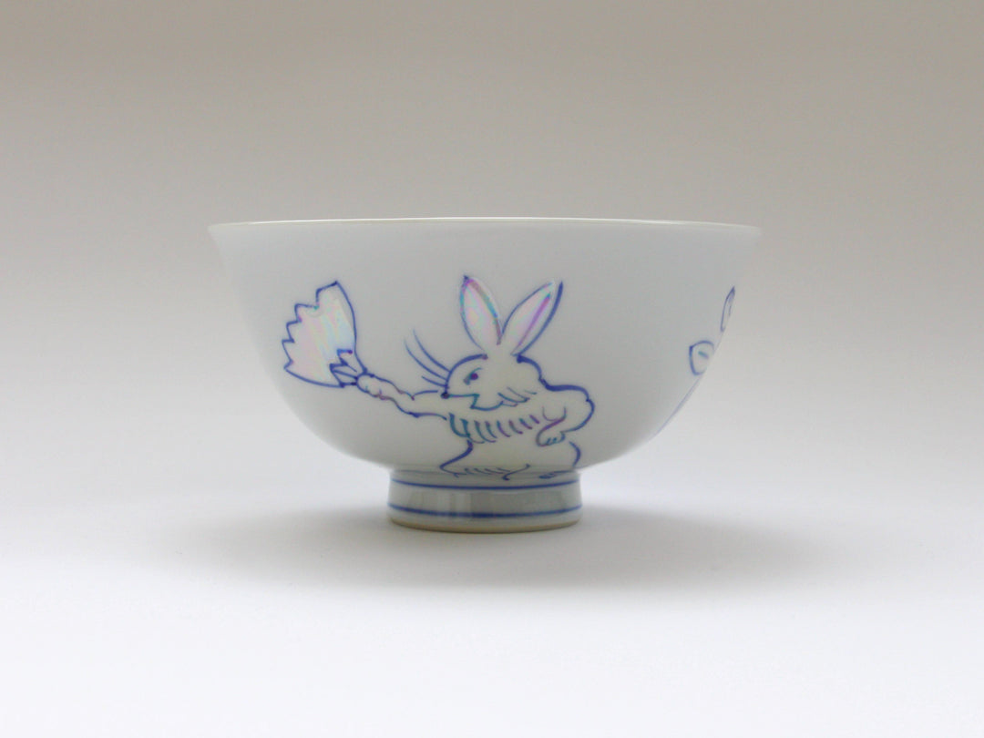 Twinkle Rabbit Rice Bowl Large - Crafted By Tokushichi Kiln